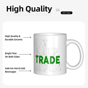 Eat Sleep Trade Repeat Bitcoin Crypto Coffee Cup Wine Glasses Tea Mug Yerba Mate Sakura Cup Shot Glasses Custom Mug Custom Mug