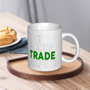 Eat Sleep Trade Repeat Bitcoin Crypto Coffee Cup Wine Glasses Tea Mug Yerba Mate Sakura Cup Shot Glasses Custom Mug Custom Mug