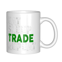 Load image into Gallery viewer, Eat Sleep Trade Repeat Bitcoin Crypto Coffee Cup Wine Glasses Tea Mug Yerba Mate Sakura Cup Shot Glasses Custom Mug Custom Mug

