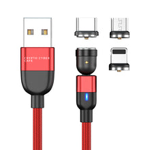 Load image into Gallery viewer, 3.3ft Magnetic Phone Charger Cable 540 degree Free Rotation 3 in 1 Charger Magnetic charger USB C Charging Cable
